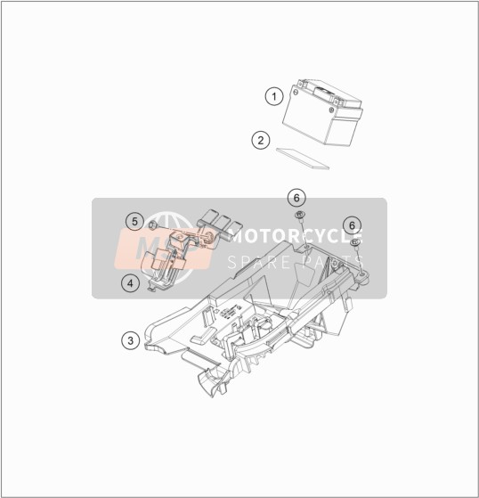 KTM 250 EXC-F CKD Brazil 2020 Batterie für ein 2020 KTM 250 EXC-F CKD Brazil