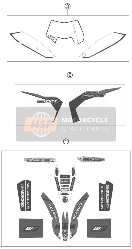 KTM 250 EXC-F FACTORY EDIT. Europe 2011 Aufkleber für ein 2011 KTM 250 EXC-F FACTORY EDIT. Europe