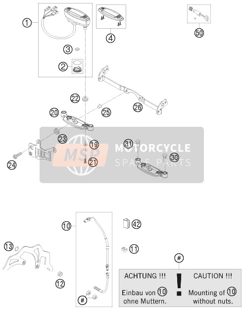 KTM 250 EXC-F FACTORY EDIT. Europe 2011 Instrumenten / Slotsysteem voor een 2011 KTM 250 EXC-F FACTORY EDIT. Europe