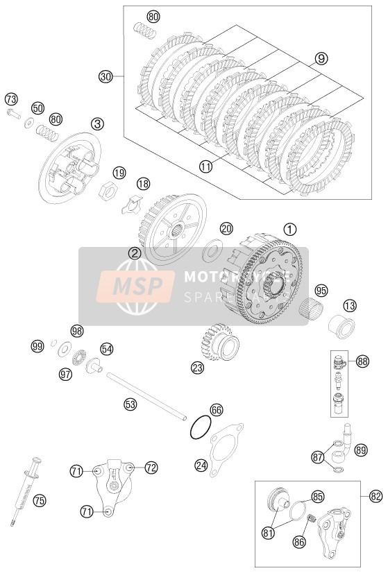 KTM 250 EXC-F Six Days Europe 2012 Clutch for a 2012 KTM 250 EXC-F Six Days Europe