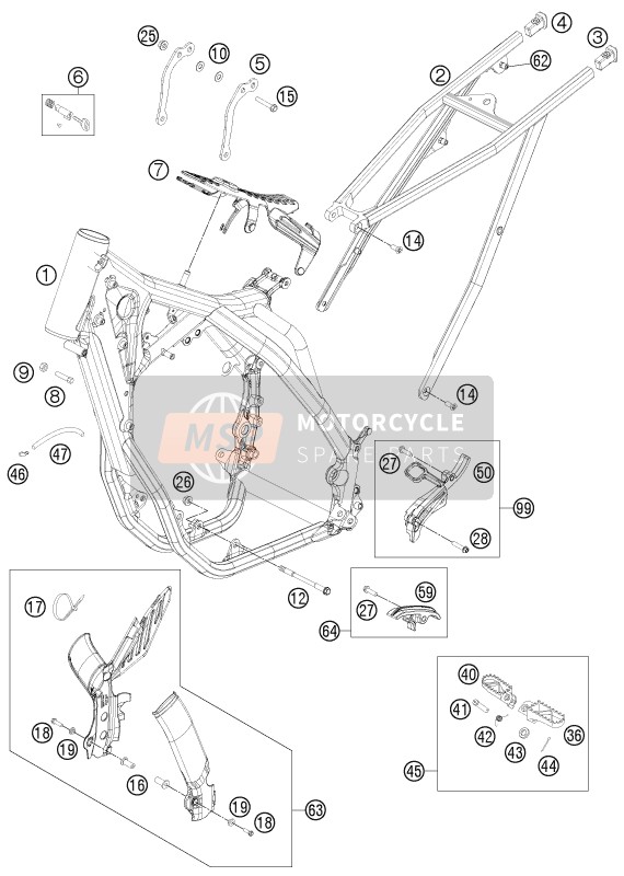 KTM 250 EXC-F Six Days Europe 2012 Frame for a 2012 KTM 250 EXC-F Six Days Europe