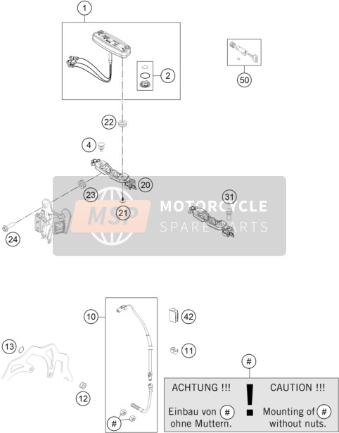 KTM 250 EXC-F Six Days Europe 2014 Instruments / Système de verrouillage pour un 2014 KTM 250 EXC-F Six Days Europe