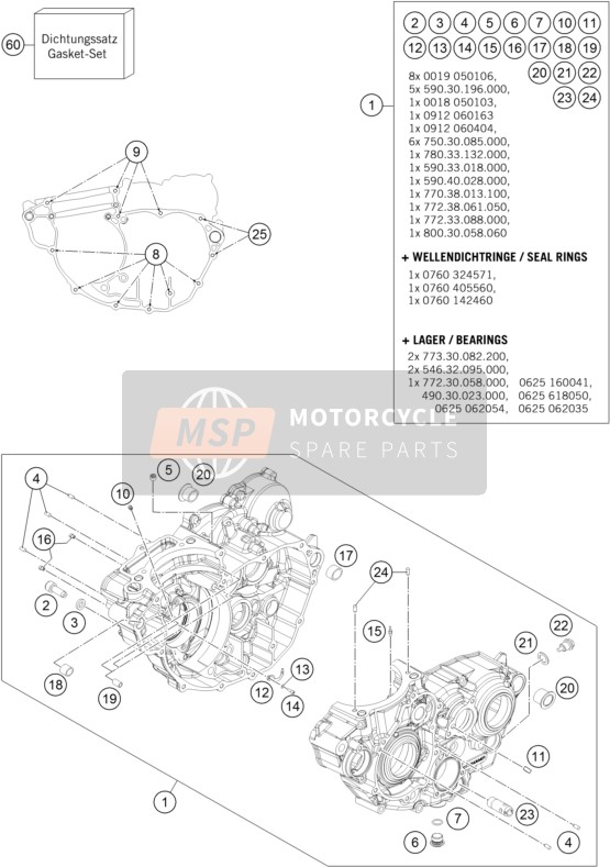 KTM 250 EXC-F Six Days Europe 2016 Boîtier moteur pour un 2016 KTM 250 EXC-F Six Days Europe