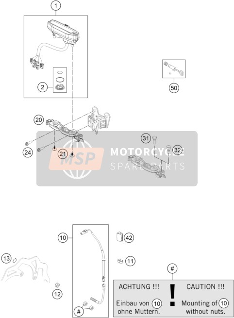 KTM 250 EXC-F Six Days Europe 2016 Instrumenten / Slotsysteem voor een 2016 KTM 250 EXC-F Six Days Europe