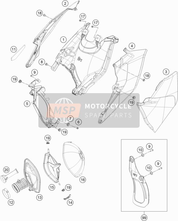 7900600400068A, Airboxcover Right, KTM, 0