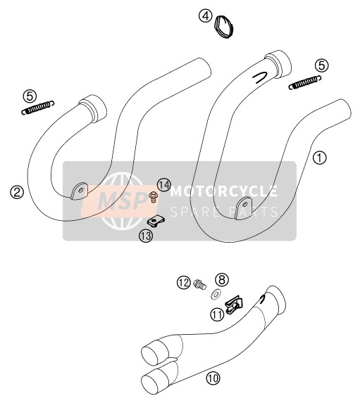 KTM 250 EXC-G RACING USA 2003 Exhaust System for a 2003 KTM 250 EXC-G RACING USA