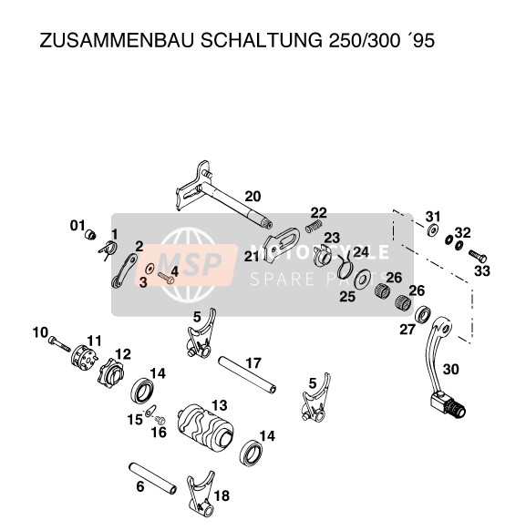 KTM 250 EXC M/O Europe 1997 Shifting Mechanism for a 1997 KTM 250 EXC M/O Europe