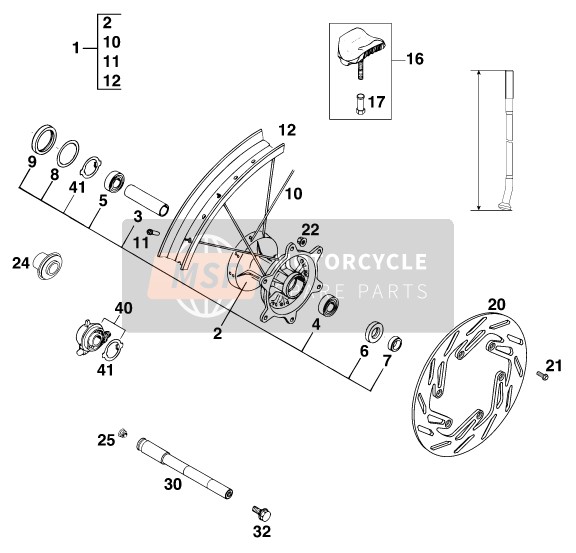 KTM 250 EXC Europe 1999 Vorderrad für ein 1999 KTM 250 EXC Europe