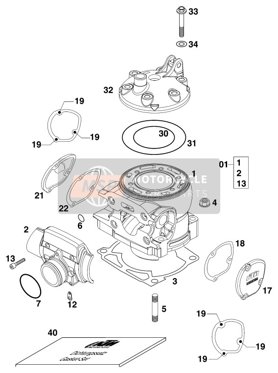 KTM 250 EXC Europe 2000 Cylinder for a 2000 KTM 250 EXC Europe