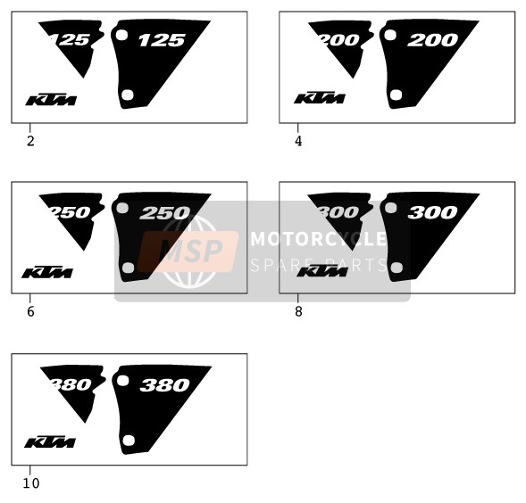 KTM 250 EXC Australia 2001 Decal for a 2001 KTM 250 EXC Australia