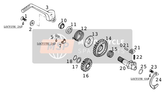 KTM 250 EXC Australia 2001 Kick Starter para un 2001 KTM 250 EXC Australia