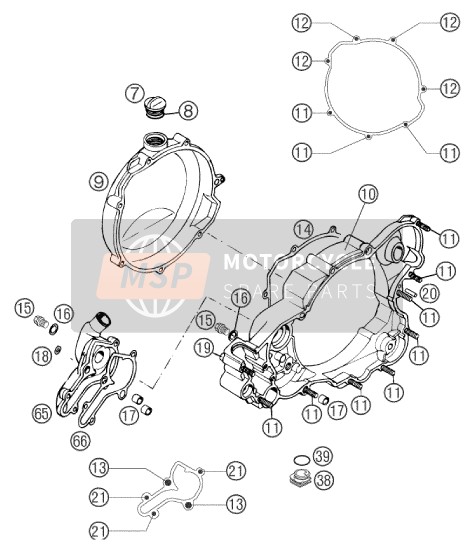 KTM 250 EXC USA 2003 Coperchio frizione per un 2003 KTM 250 EXC USA