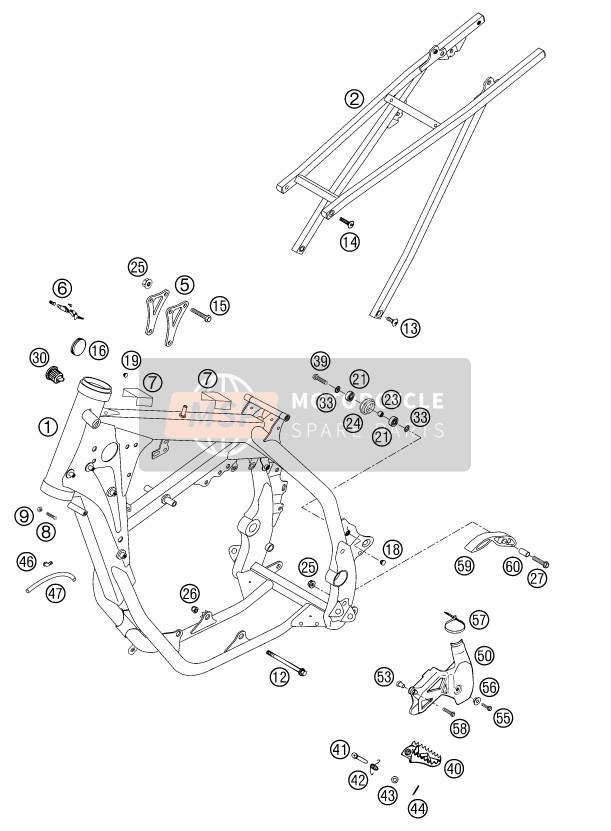 KTM 250 EXC Australia 2003 Frame for a 2003 KTM 250 EXC Australia