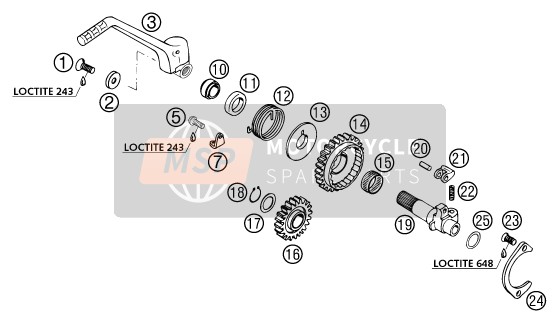 KTM 250 EXC Europe 2003 Kick Starter for a 2003 KTM 250 EXC Europe