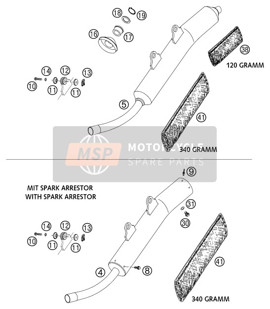 KTM 250 EXC Australia 2003 Main Silencer for a 2003 KTM 250 EXC Australia