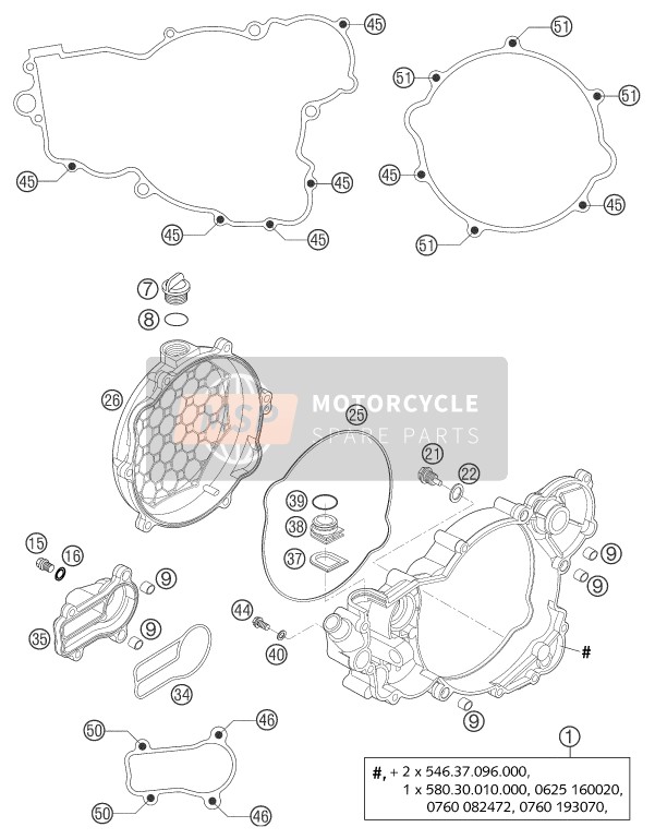 55130027000, Clutch Cover Gasket, KTM, 0