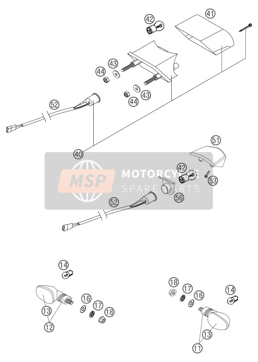 KTM 250 EXC Australia 2004 Sistema de iluminación para un 2004 KTM 250 EXC Australia