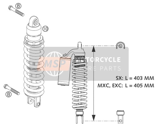 KTM 250 EXC Australia 2004 Stoßdämpfer für ein 2004 KTM 250 EXC Australia