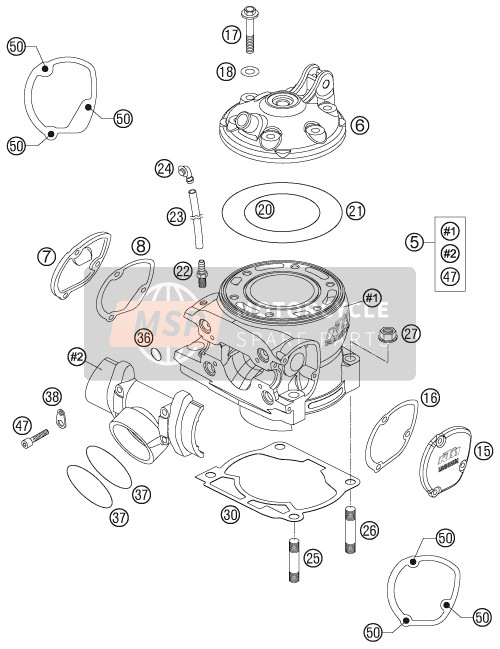 KTM 250 EXC USA 2005 Cylinder for a 2005 KTM 250 EXC USA