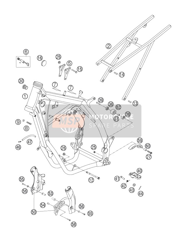 KTM 250 EXC Australia 2006 Frame for a 2006 KTM 250 EXC Australia