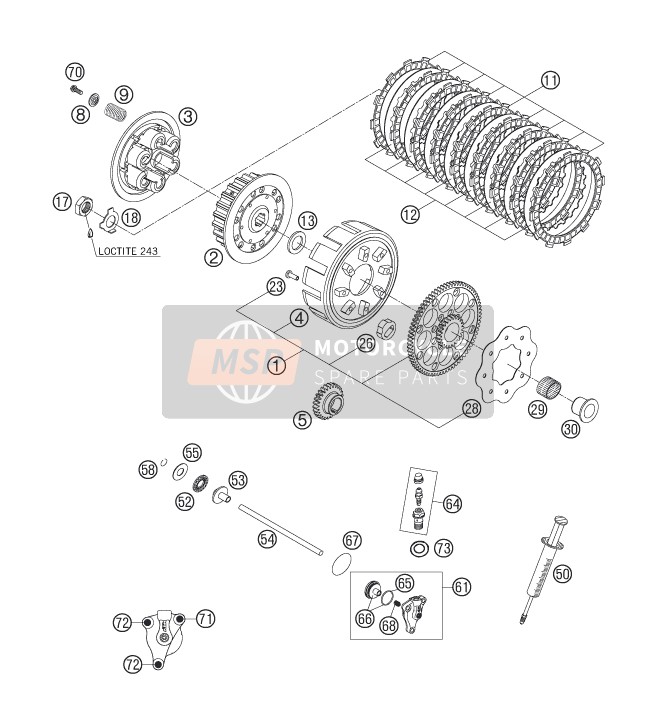 KTM 250 EXC Europe 2007 Clutch for a 2007 KTM 250 EXC Europe