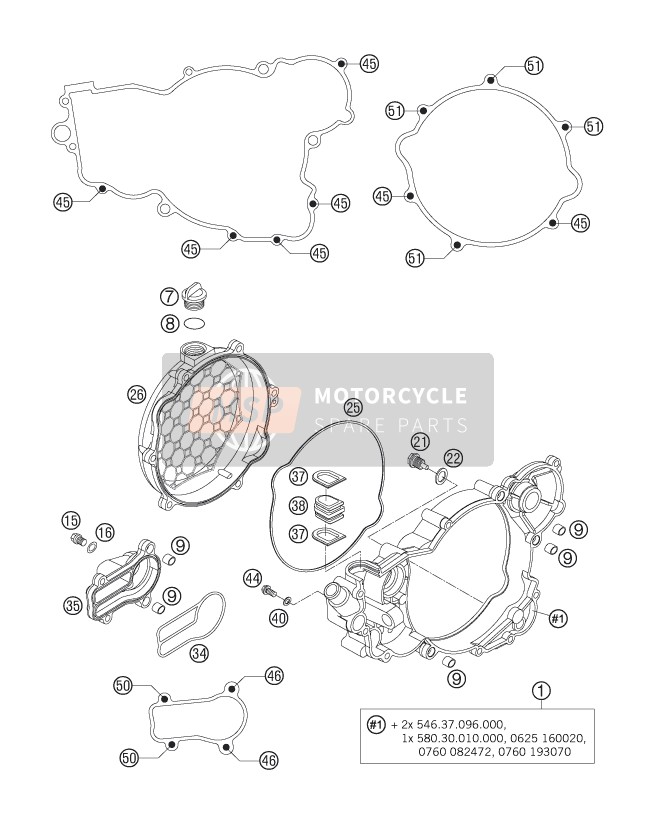 KTM 250 EXC Australia 2007 Clutch Cover for a 2007 KTM 250 EXC Australia