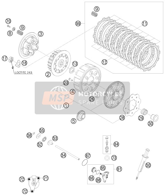 KTM 250 EXC Australia 2008 Embrayage pour un 2008 KTM 250 EXC Australia