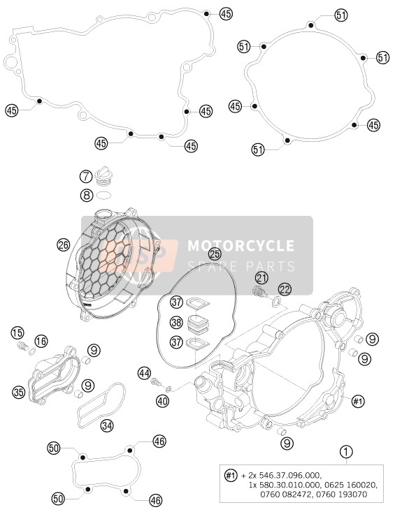 KTM 250 EXC Europe 2008 Clutch Cover for a 2008 KTM 250 EXC Europe