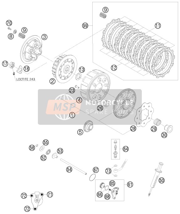 KTM 250 EXC Australia 2009 Embrague para un 2009 KTM 250 EXC Australia