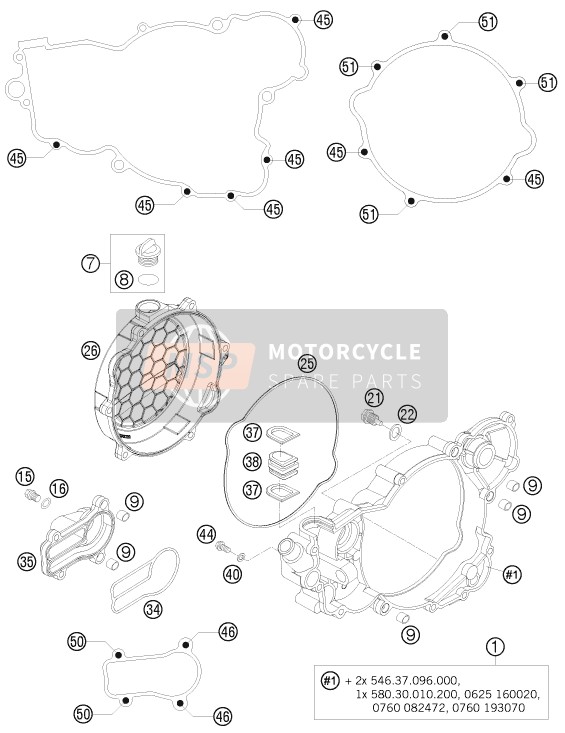 KTM 250 EXC Australia 2009 Tapa del embrague para un 2009 KTM 250 EXC Australia