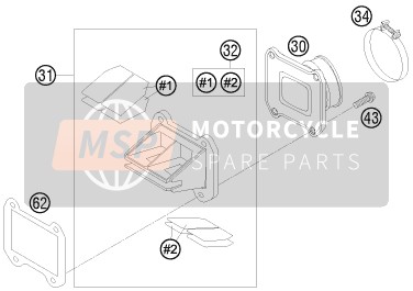 KTM 250 EXC Europe 2010 Membraanbehuizing voor een 2010 KTM 250 EXC Europe