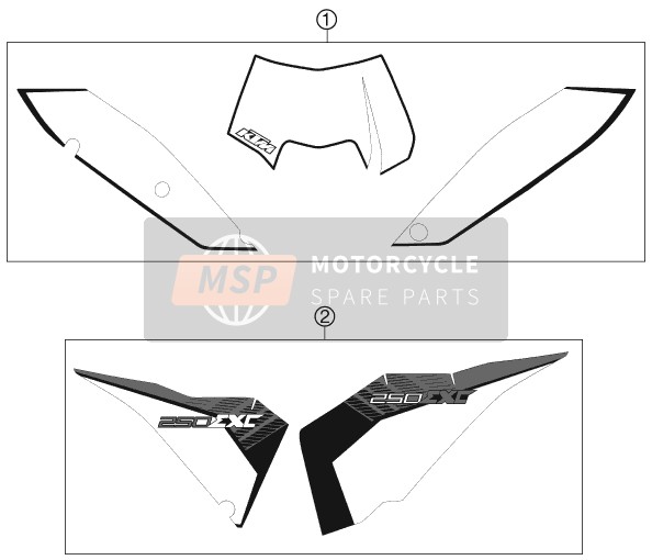 KTM 250 EXC Australia 2011 Decal for a 2011 KTM 250 EXC Australia