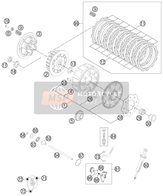 KTM 250 EXC Europe 2012 Clutch for a 2012 KTM 250 EXC Europe