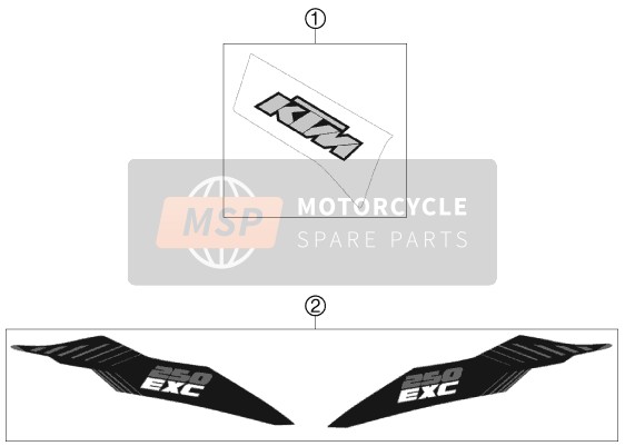 54808098000, Decal Rearpart 250 Exc 12, KTM, 0