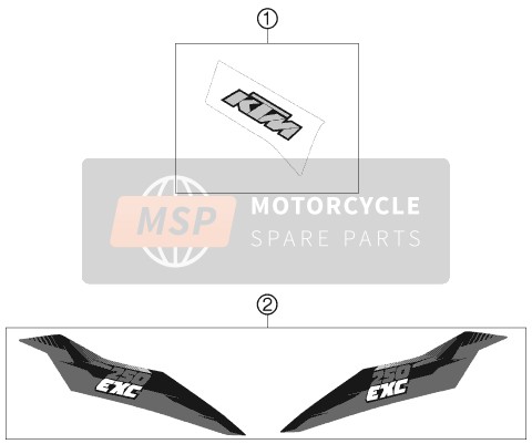 54808098600, Decal Rear Part 250 Exc     13, KTM, 0