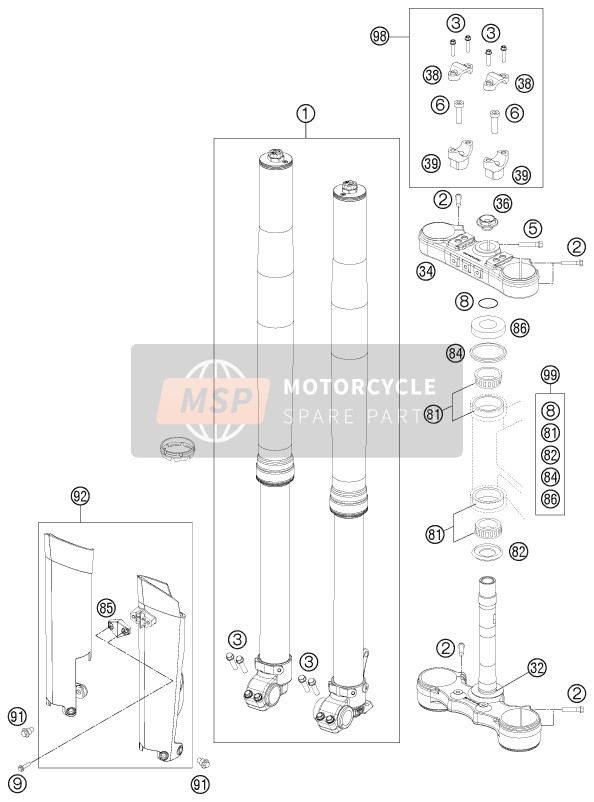 78101034020, Top Triple Clamp X=20mm, KTM, 0