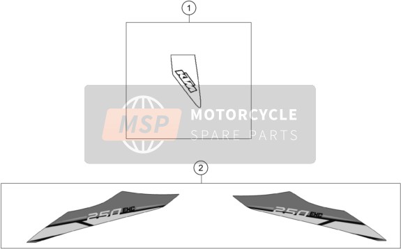 KTM 250 EXC Australia 2014 Decalcomania per un 2014 KTM 250 EXC Australia