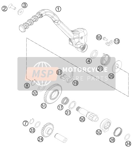 KTM 250 EXC Australia 2014 Kick Starter para un 2014 KTM 250 EXC Australia