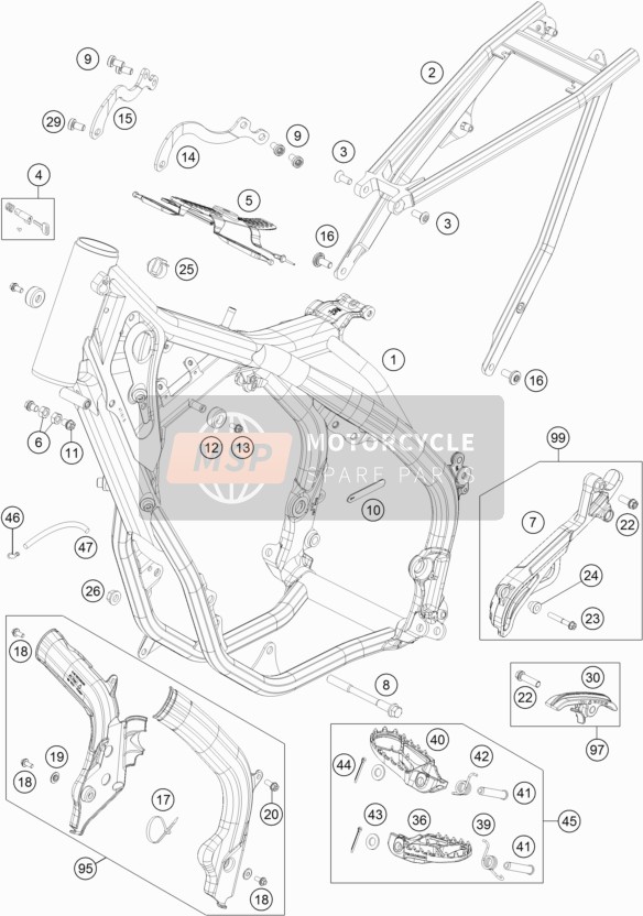 55403114000, Engine Brace Right, KTM, 0