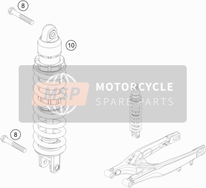 KTM 250 EXC Europe 2017 Shock Absorber for a 2017 KTM 250 EXC Europe