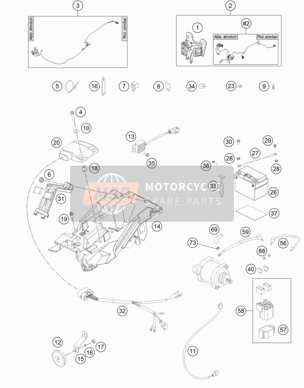 KTM 250 EXC Australia 2017 Arnés de cableado para un 2017 KTM 250 EXC Australia