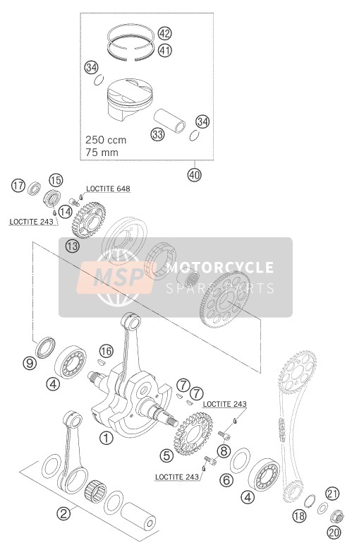 6946005, Woodruff Key 5X6,5 Harded, KTM, 2