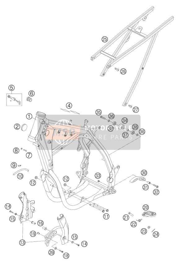 59030060050, Bushing F. Tandwiel Afdekking Rac., KTM, 1