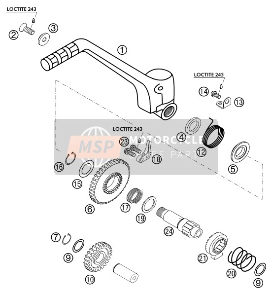 59033050100, Kickstarterwelle, KTM, 0