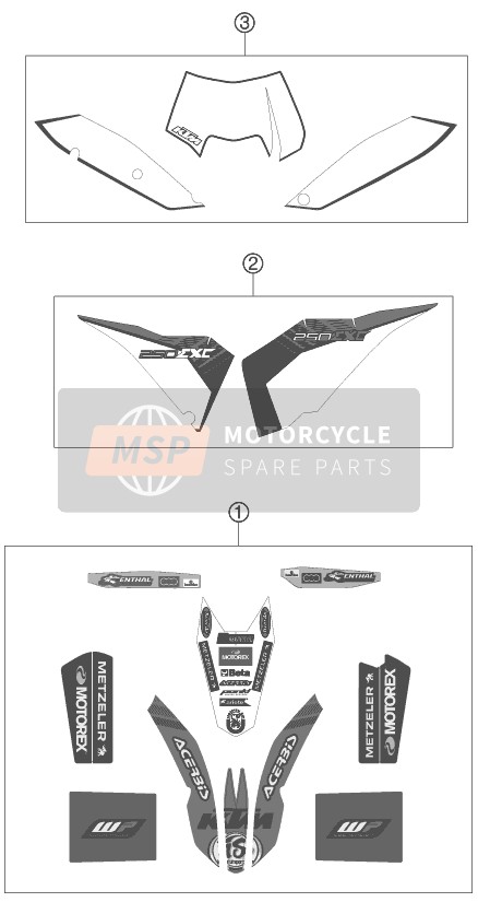 KTM 250 EXC FACTORY EDIT. Europe 2011 Decalcomania per un 2011 KTM 250 EXC FACTORY EDIT. Europe