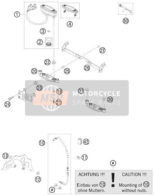 KTM 250 EXC FACTORY EDIT. Europe 2011 Strumenti / Sistema di blocco per un 2011 KTM 250 EXC FACTORY EDIT. Europe