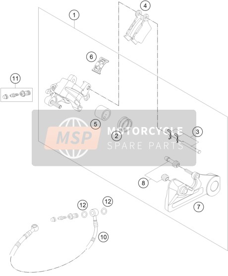 KTM 250 EXC FACTORY EDITION Europe 2015 Pinza de freno trasero para un 2015 KTM 250 EXC FACTORY EDITION Europe