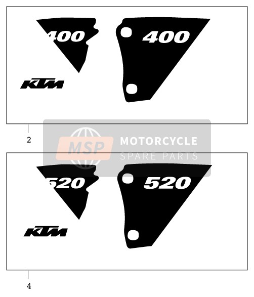 KTM 250 EXC RACING Europe 2001 Sticker voor een 2001 KTM 250 EXC RACING Europe