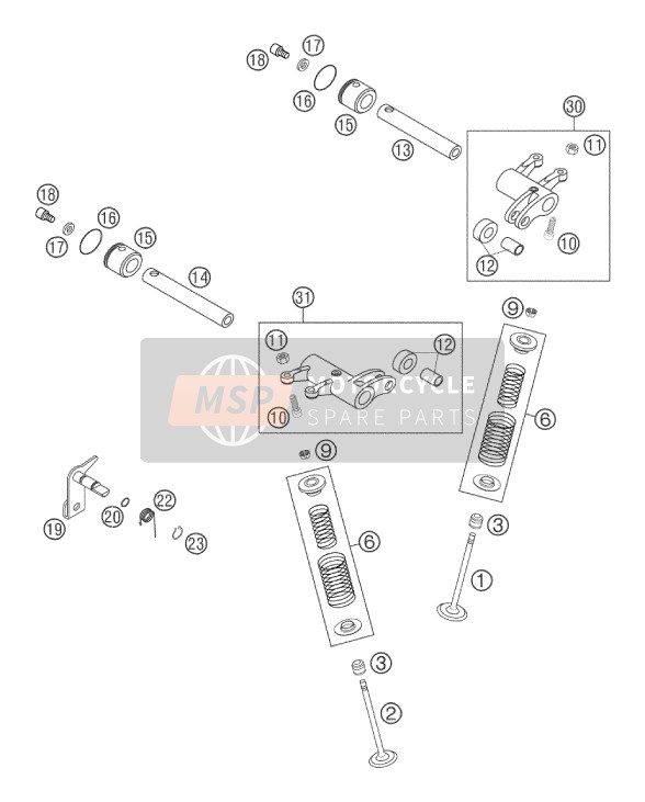 KTM 250 EXC RACING Australia 2002 Valve Drive for a 2002 KTM 250 EXC RACING Australia