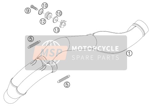 59405007200, Exhaust Pipe 450-525 04, KTM, 0